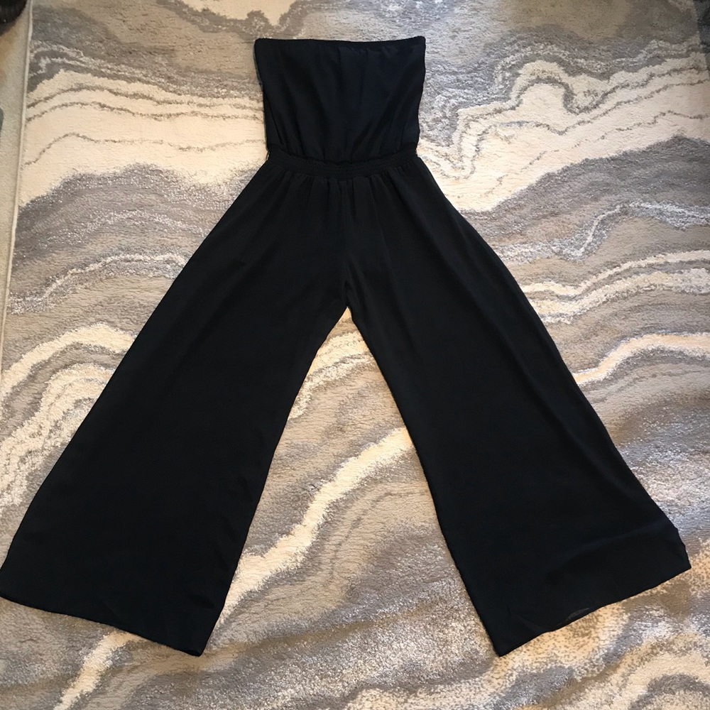 Strapless Pant Romper w/ Built In Shorts